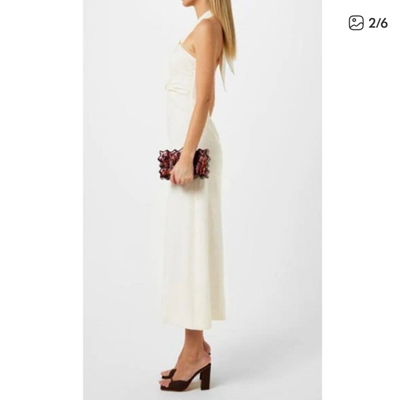 NWT Cult Gaia Cream Susana Halter Midi Dress - Picture 2 of 4
